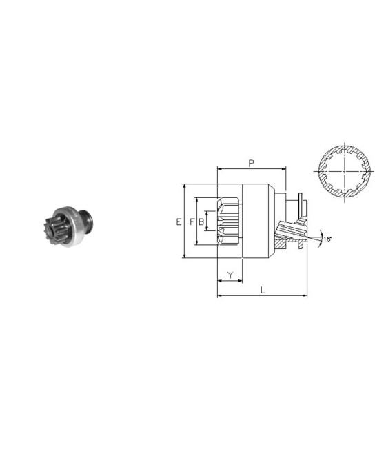 PIGNONE MOTORINO AVVIAMENTO BONSER D20 D 200K D 25 D2500K FORD SERIES A D LANCER