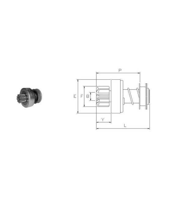 PIGNONE MOTORINO AVVIAMENTO MERCEDES 200 220 240 300 307 309 D SCHANZLIN GIGANT