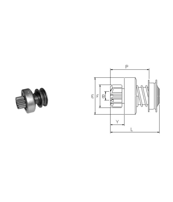 300204 PIGNONE MOTORINO AVVIAMENTO CITROEN D SUPER DS 21 DS 23 C35 FIAT 242 DS