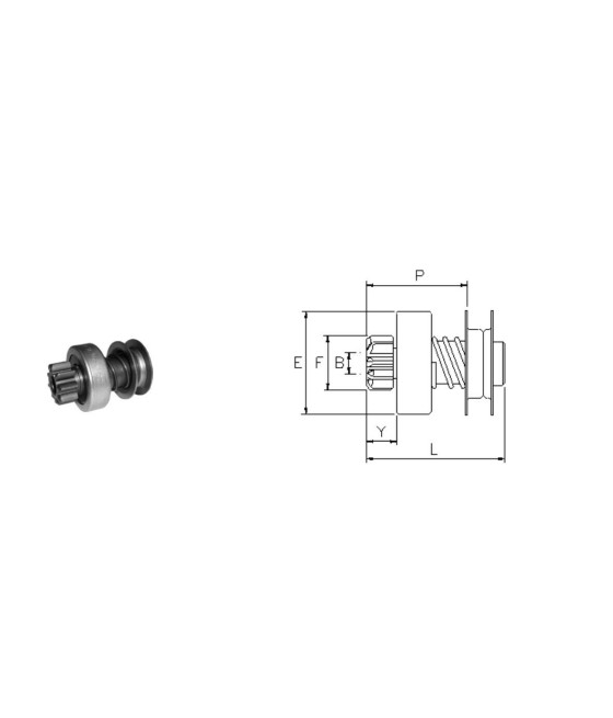 289862 302613 2608 PIGNONE MOTORINO AVVIAMENTO RENAULT R4 RODEO R5 R6 BENDIX